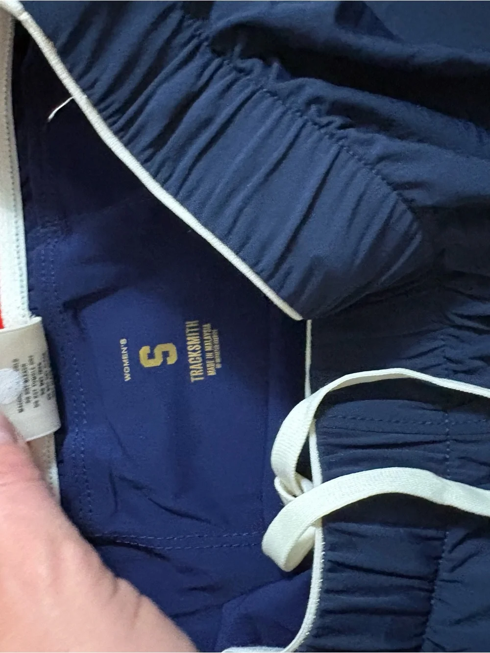 Tracksmith Navy Running Shorts with White Drawstring